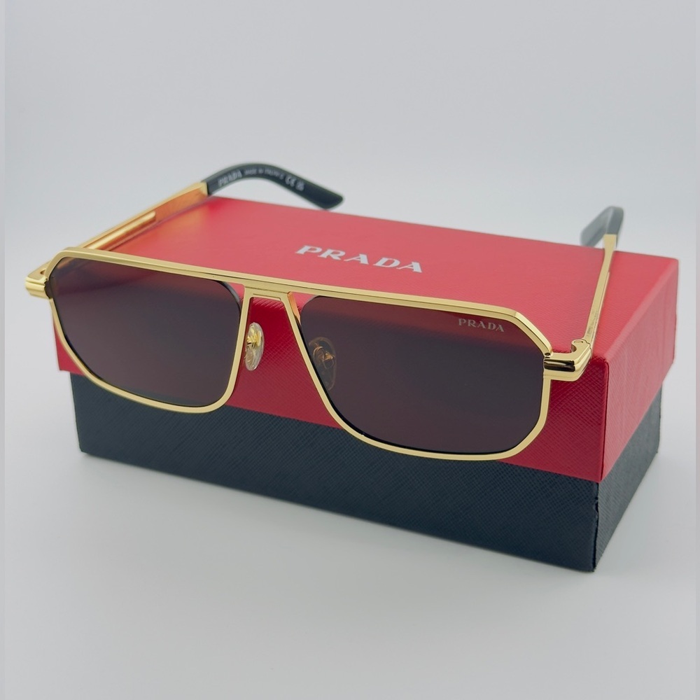Prada Gold and Brown Sunglasses - Picture 14 of 15